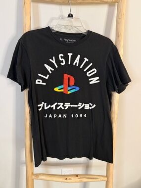 Sony Black PlayStation Logo T-Shirt with Multicolor Emblem